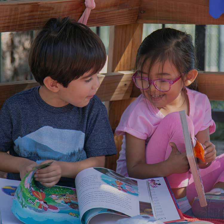 Outside play at Bright Horizons preschool program