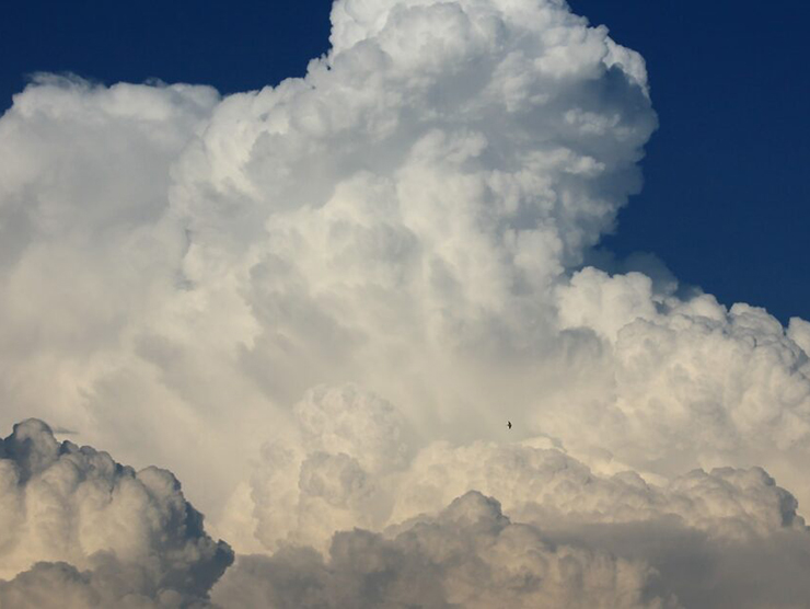 Big fluffy clouds in the sky