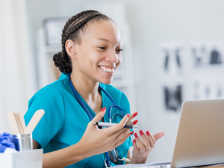 healthcare worker smiling