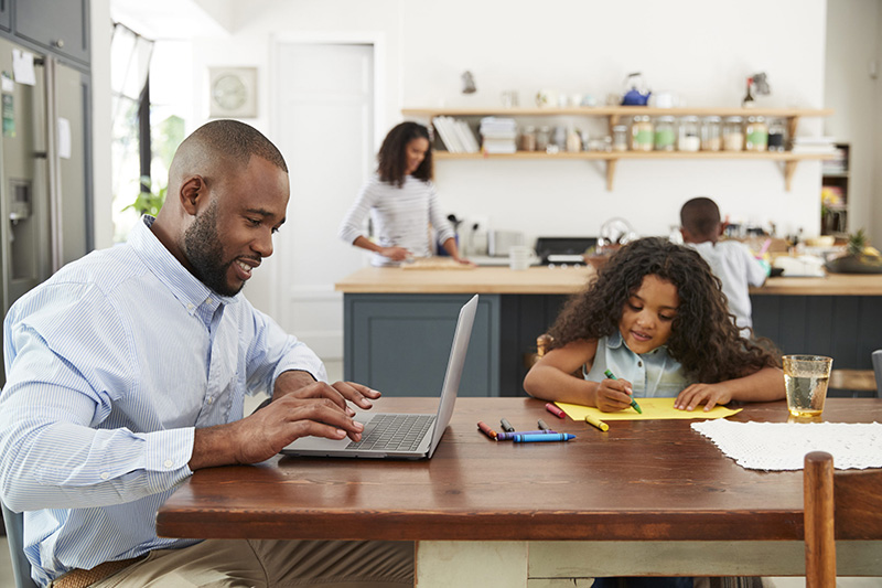 Parents WFH while caring for their kids