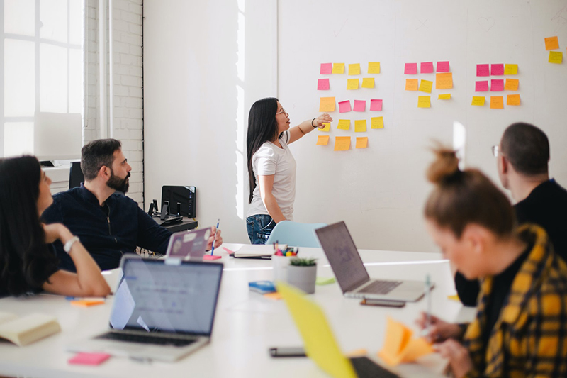 Female professional boosting her leadership skills by leading a project