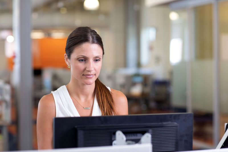 Gen Z employee using her employer's education benefit to upskill