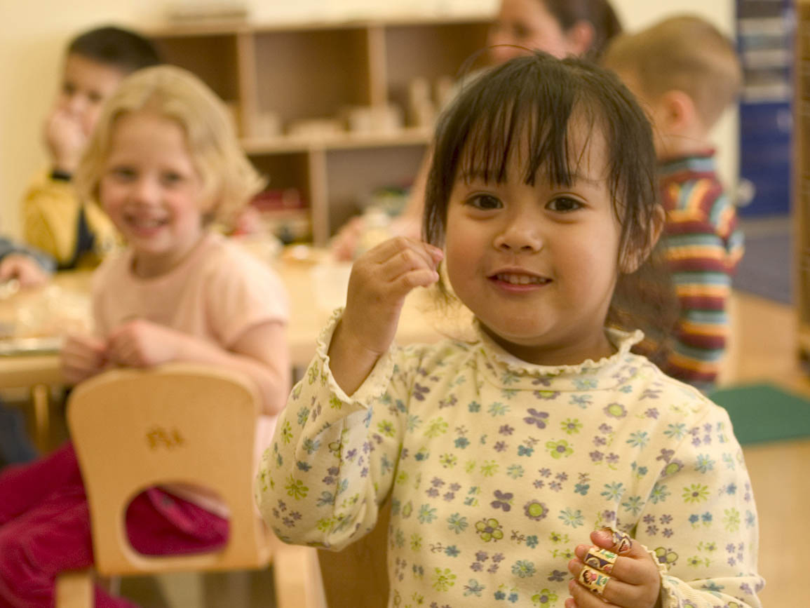 A group of toddlers at their child care center