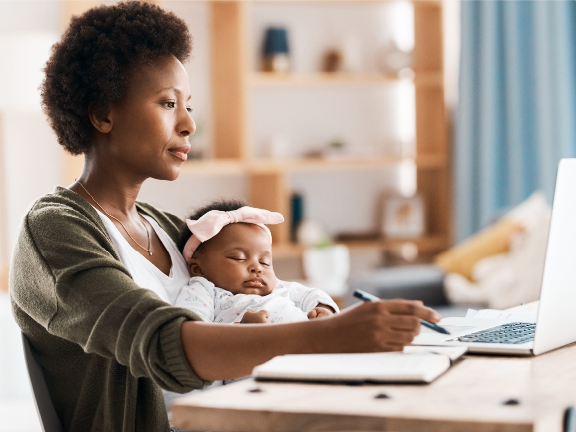 Adult working with toddler