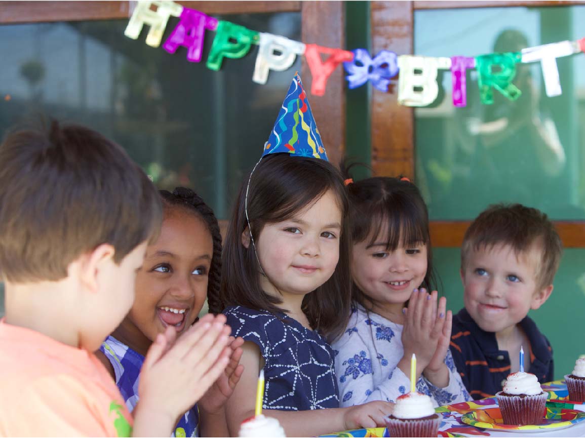 Child at birthday party